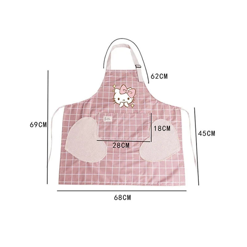 Hello Kitty Apron Kitchen Cooking Baking Aprons Waterproof Oilproof Dining Aprons Cartoon Women Hand Towel Apron Work Clothes