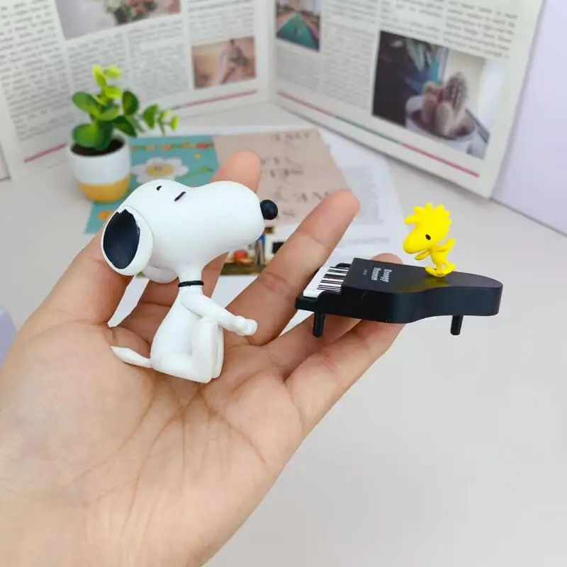 سنوبي تشارلي براون دمية الديكور Kawaii الكرتون اليابان يشتري سنوبي وودستوك عازف البيانو الديكور الأطفال هدية عيد ميلاد #5