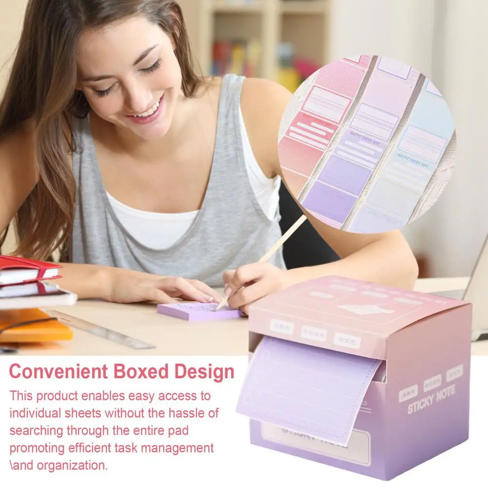 Sticky Notes with Pull-out Tape 256 Sheets Full Adhesive Sticky Notes Roll Tape with Pull Out Dispenser Boxes for Organization