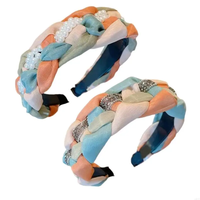 

Decorated Nonslip Headwear For Women Ergonomic High Top Support Trendy Hair Accessory Mixed Craftsmanship