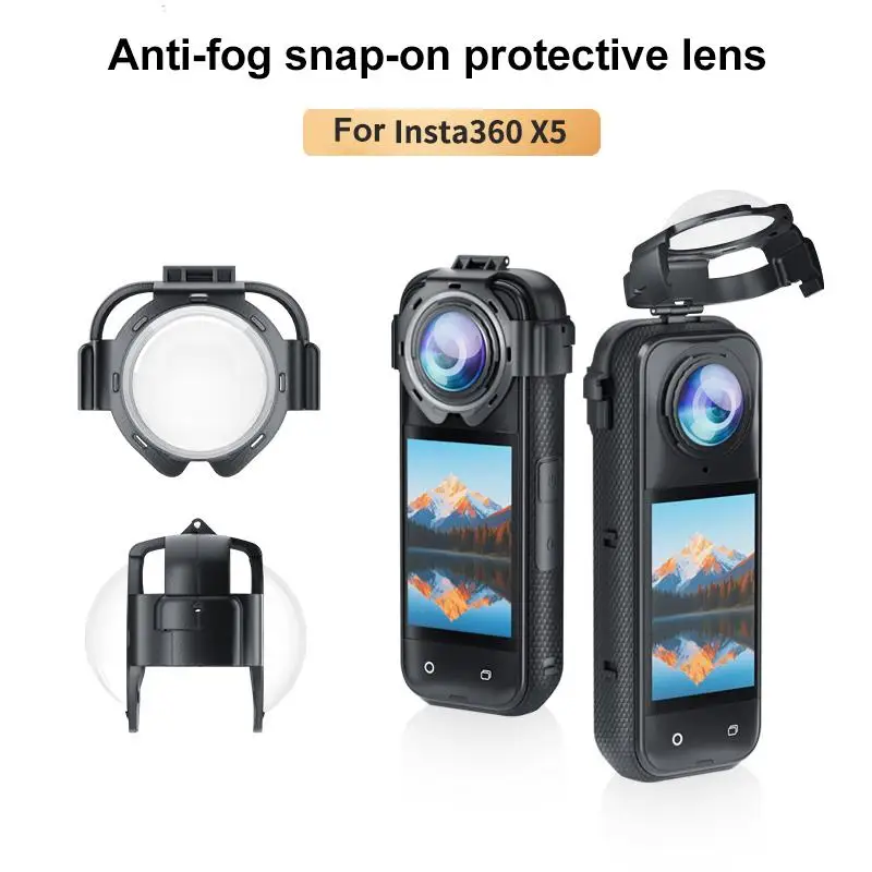 PULUZ Защитное стекло для спортивной камеры Insta360 X5, вращающееся/защелкивающееся оптическое закаленное стекло, защитная крышка для объектива