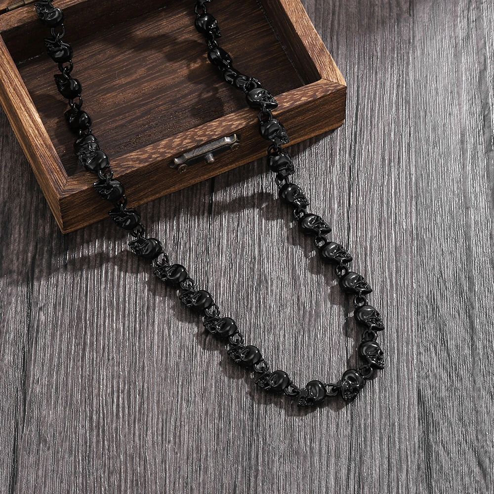 وصول جديد عصري: قلادة رجالية على شكل جمجمة عزر على الطراز القوطي الداكن بتصميم كلاسيكي عتيق ومتعدد الاستخدامات #6