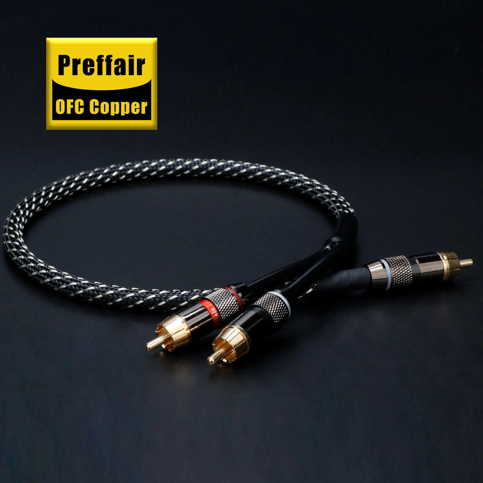 Preffair X401 Hifi Audio Cable 3.5mm/RCA Plug to 2Rca Cable Audio Signal Wire AUX Cable Convert RCA  Plug