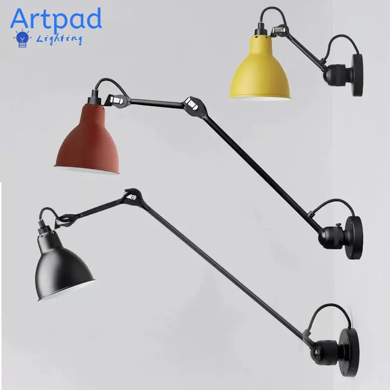 Artpad E14 Modern European 360 Degree Adjustable Wall Lamp Bedside Reading Wall Lights Rotating Arm Restaurant Kitchen Bedroom