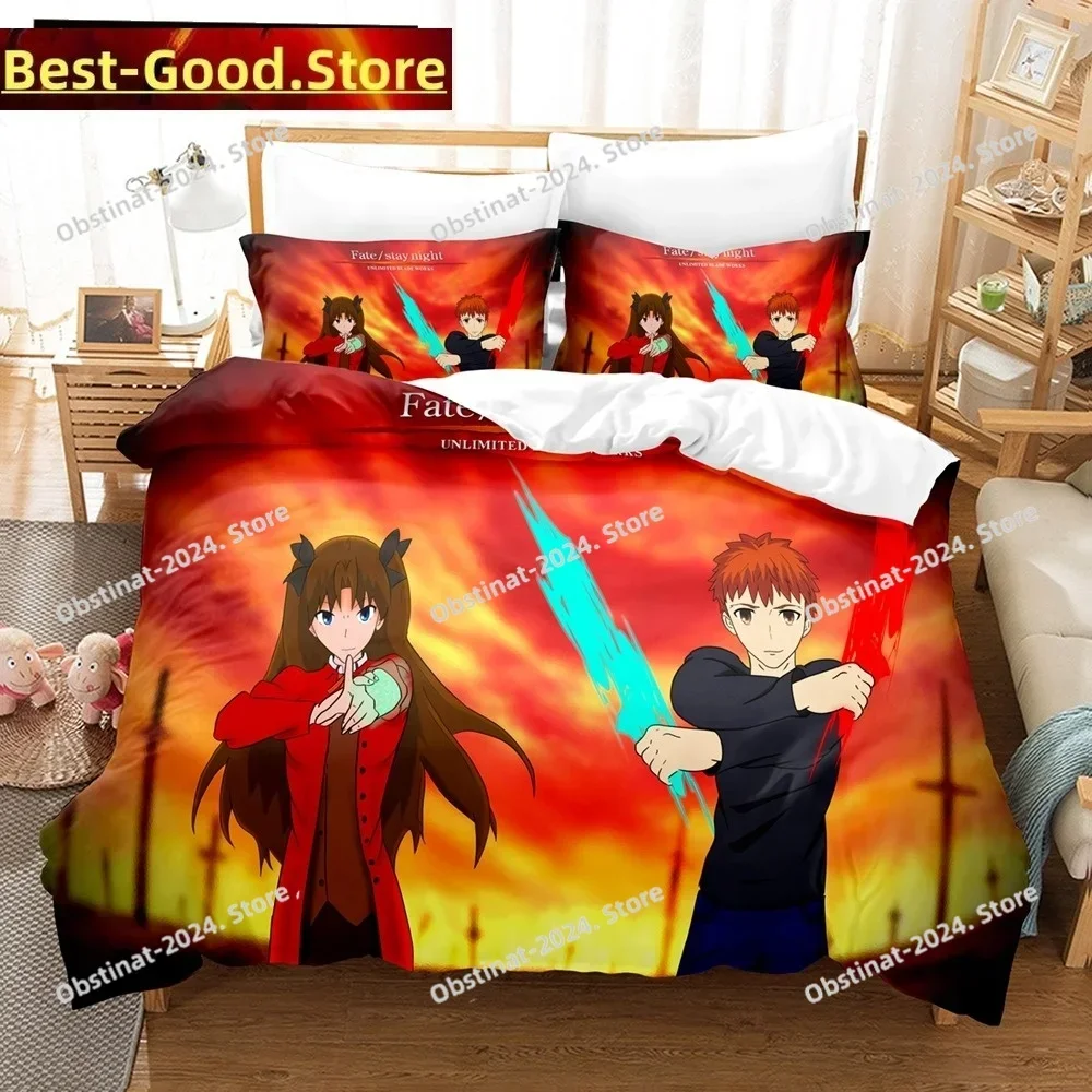 Fatestay night Unlimited Blade Works 3D Print Comforter Bedding Set,Duvet Cover Bed Set Quilt Cover Pillowcase,King Queen Size