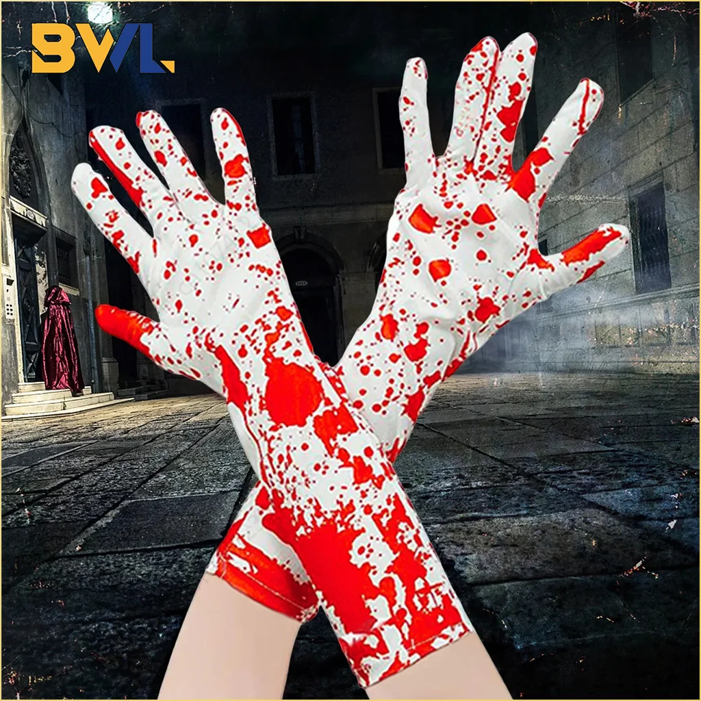 

Halloween Gloves Scary Atmosphere Decorated Blood Gloves Blood Socks Party Costume Blood Mark Props Halloween Decorative Prop