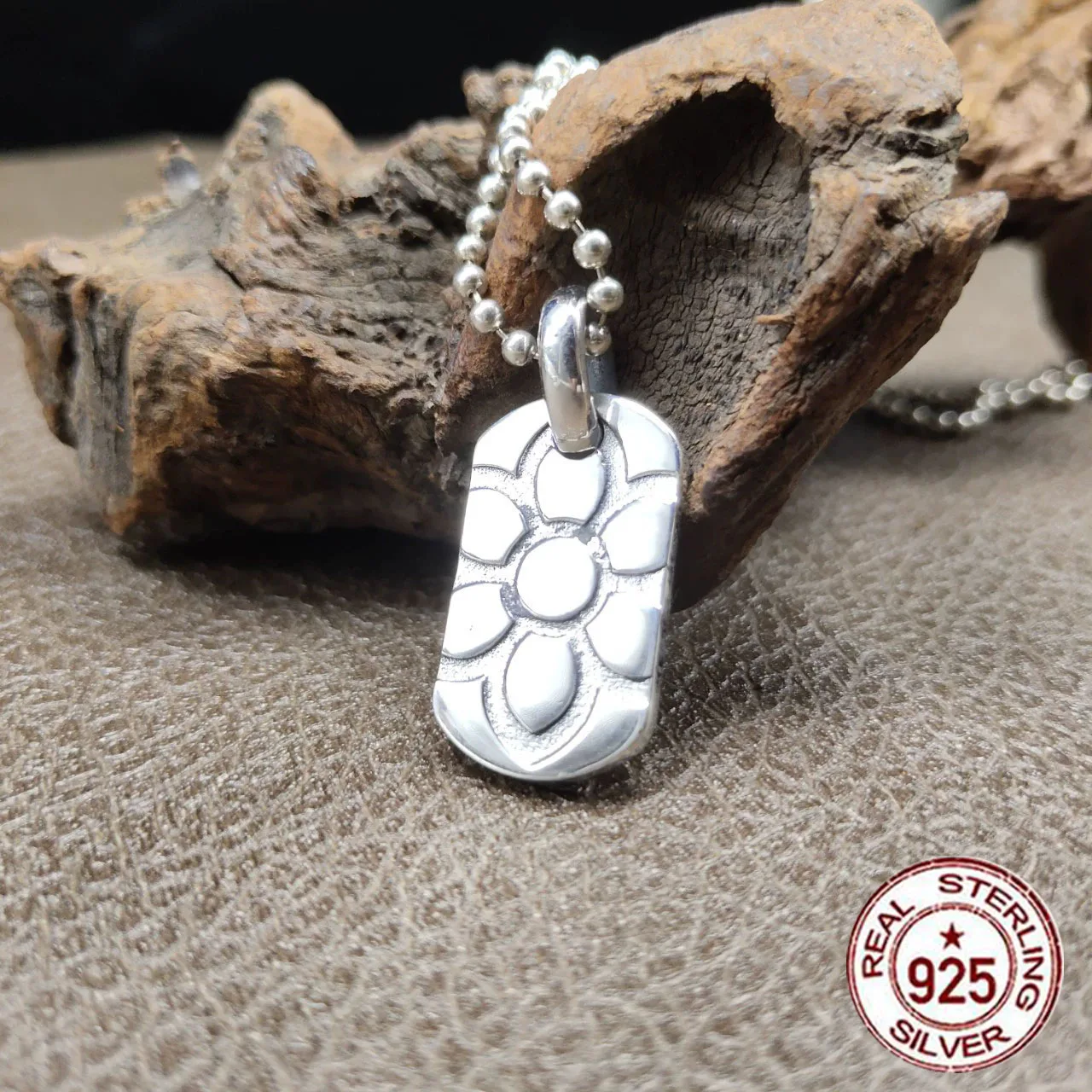 New product s925 pure silver cherry blossom domineering military pendant necklace pendant with simple personality
