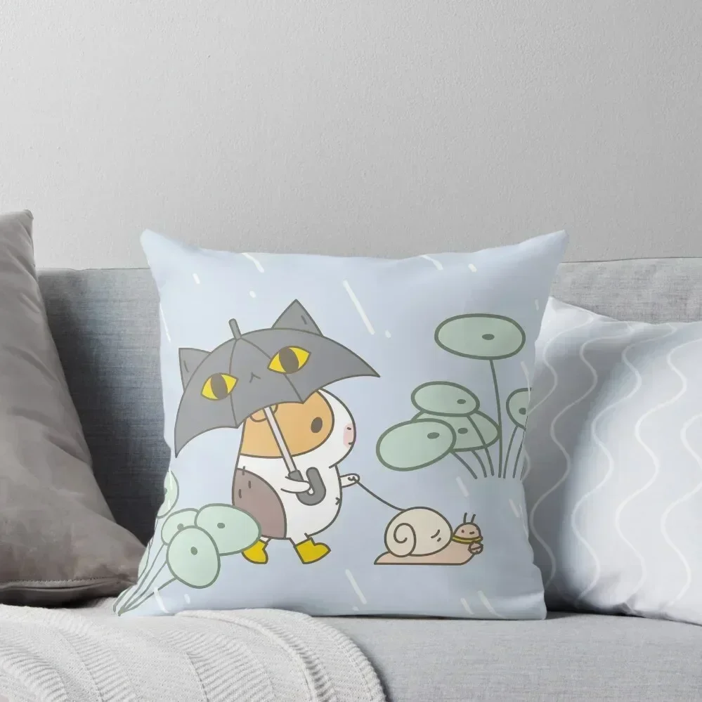 

Bubu the Guinea pig, Rainy Day Throw Pillow autumn pillowcase Marble Cushion Cover pillow