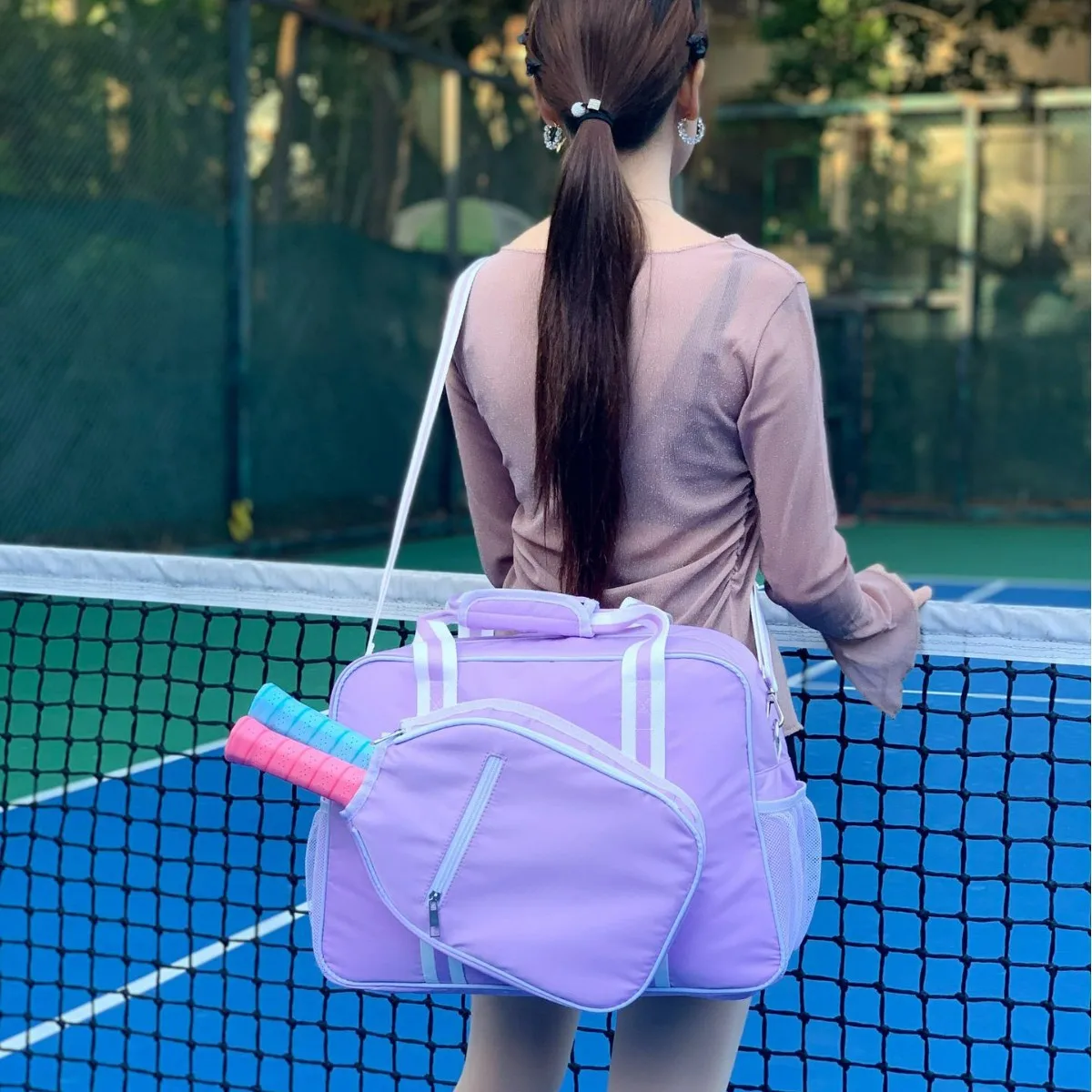 Multifunctional and convenient sports racket bag Tennis racket bag One shoulder crossbody pickle bag