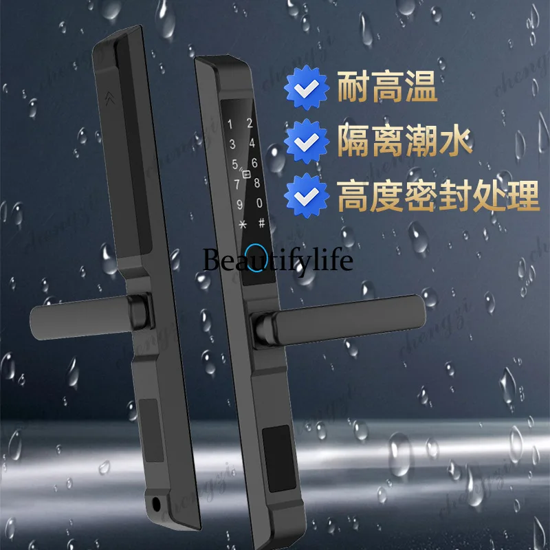 Password lock Aluminum alloy door Fingerprint lock Smart lock Fingerprint steel plastic door password