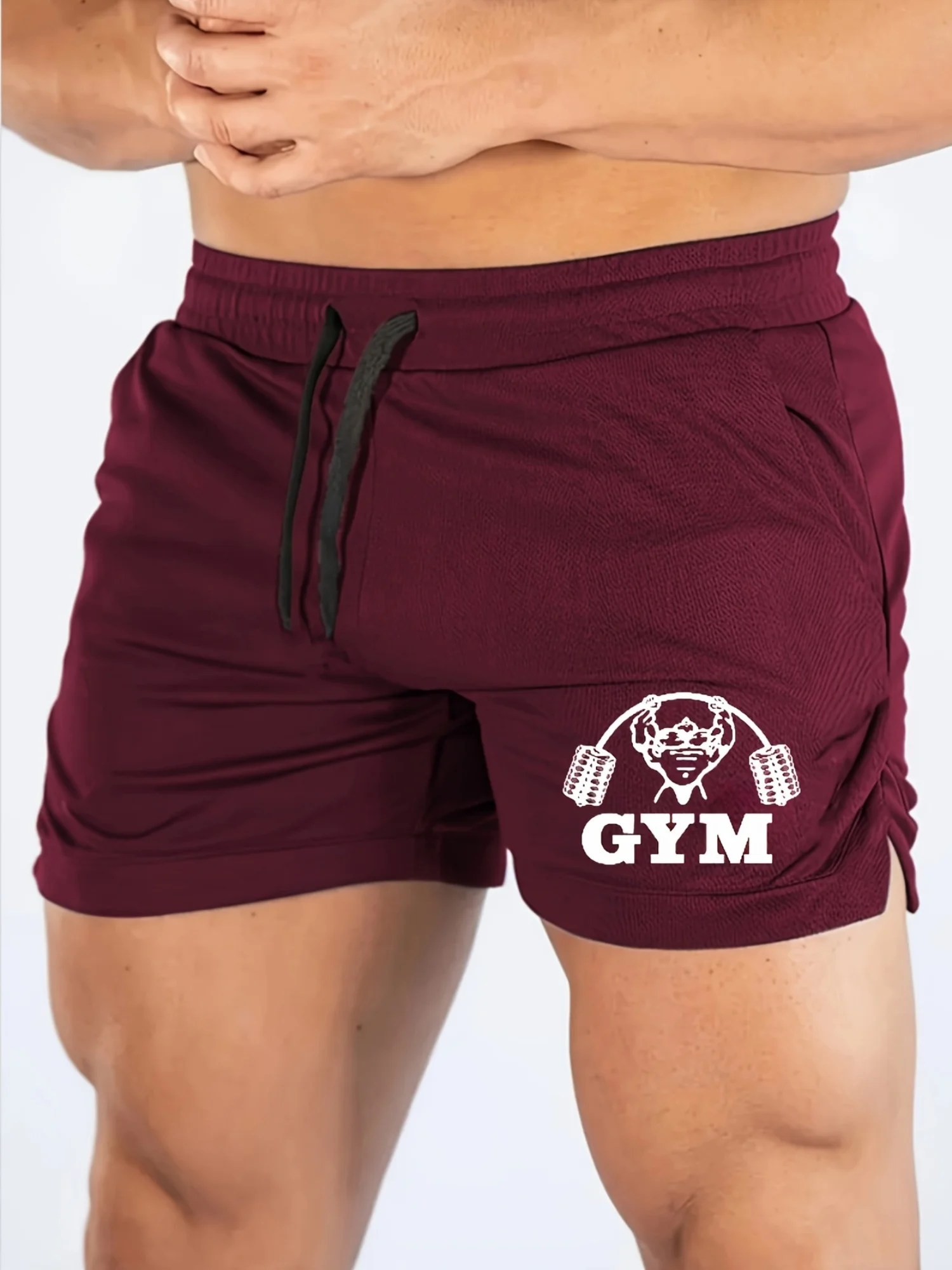Dumbbell muscle running shorts, quick drying breathable marathon shorts, 3-minute fitness beach pants, tight mesh fabric, sporty image 4