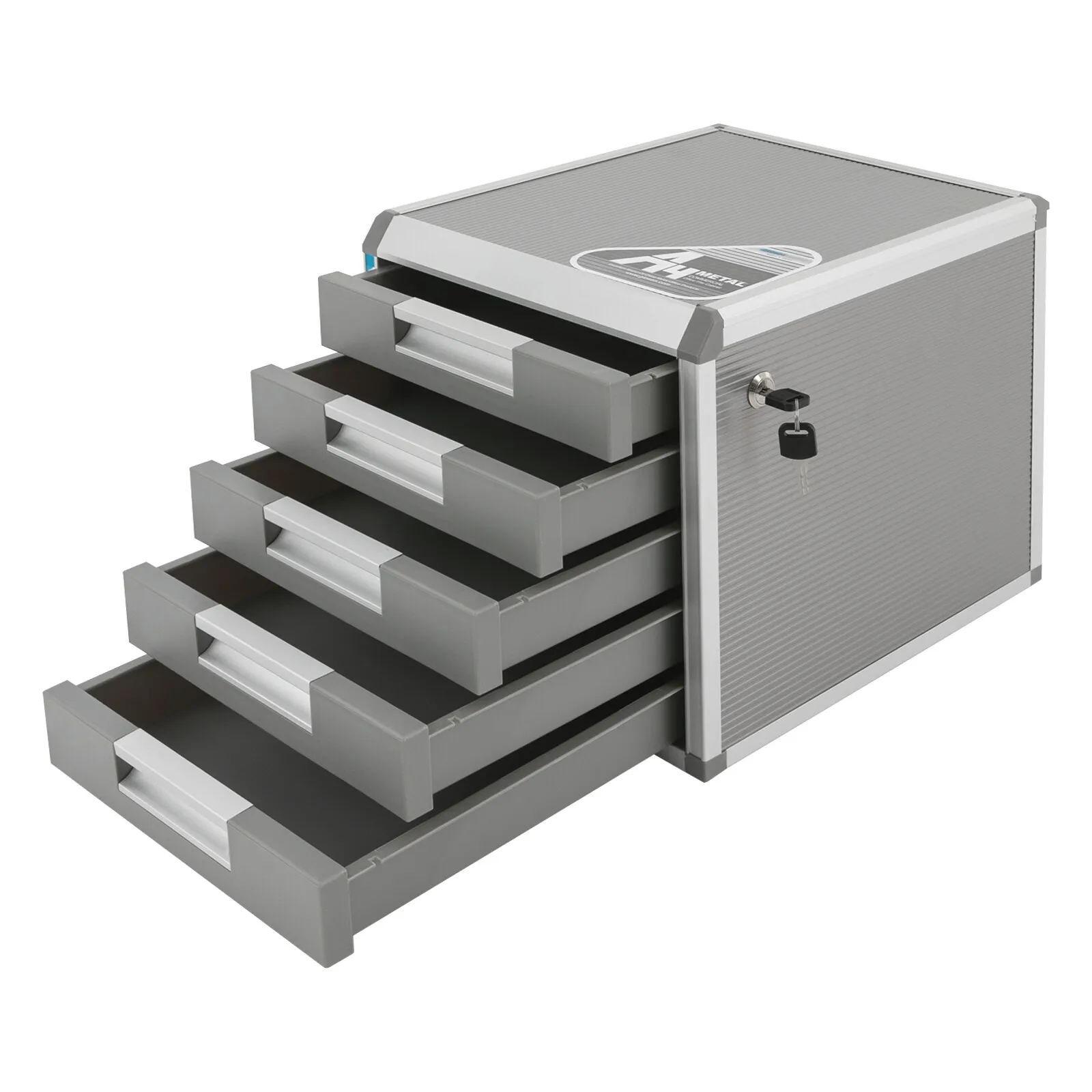 

Aluminum Alloy File Organizer Lockable Drawer Organizer Desktop Drawer Organizer