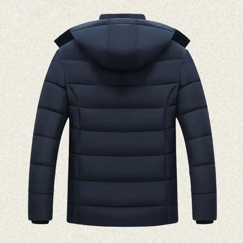 Chaqueta con capucha a prueba de frío para hombre, prendas de vestir lavables, abrigo térmico de Color sólido para exteriores, ropa de abrigo informal a prueba de viento, moda de invierno