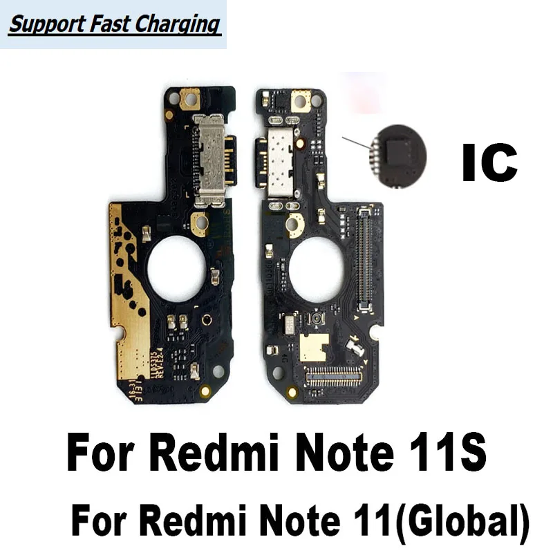 

For Xiaomi Redmi Note 11 11S USB Charging Port Mic Microphone Dock Connector Board Flex Cable 4G 5G Repair Parts Global