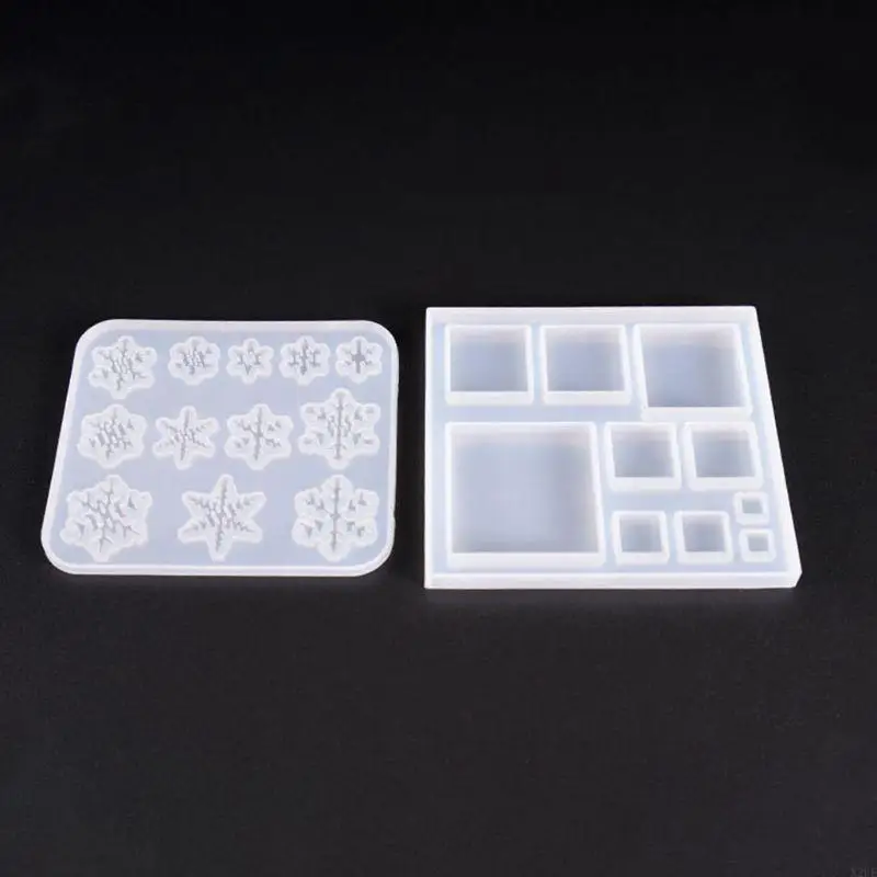 N2ue Snowflake/Square Epoxy Resin Molor Mirror Crystal Moldant