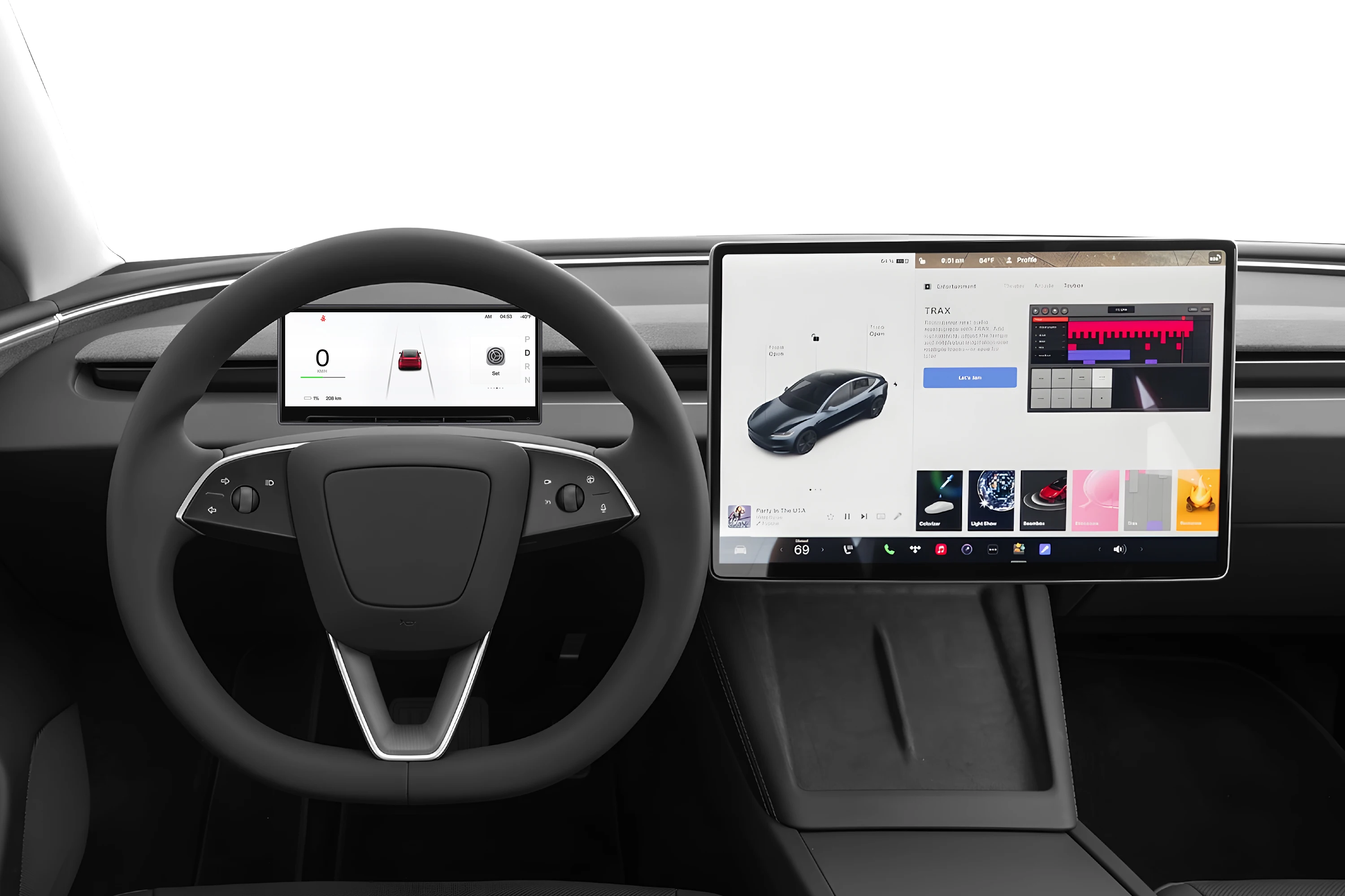 Podofo 8.9'' Heads Up Display for Tesla Model 3 Highland/Y Juniper 2024-2025 Dashboard Car Monitor Carplay Android Auto OTA WIFI