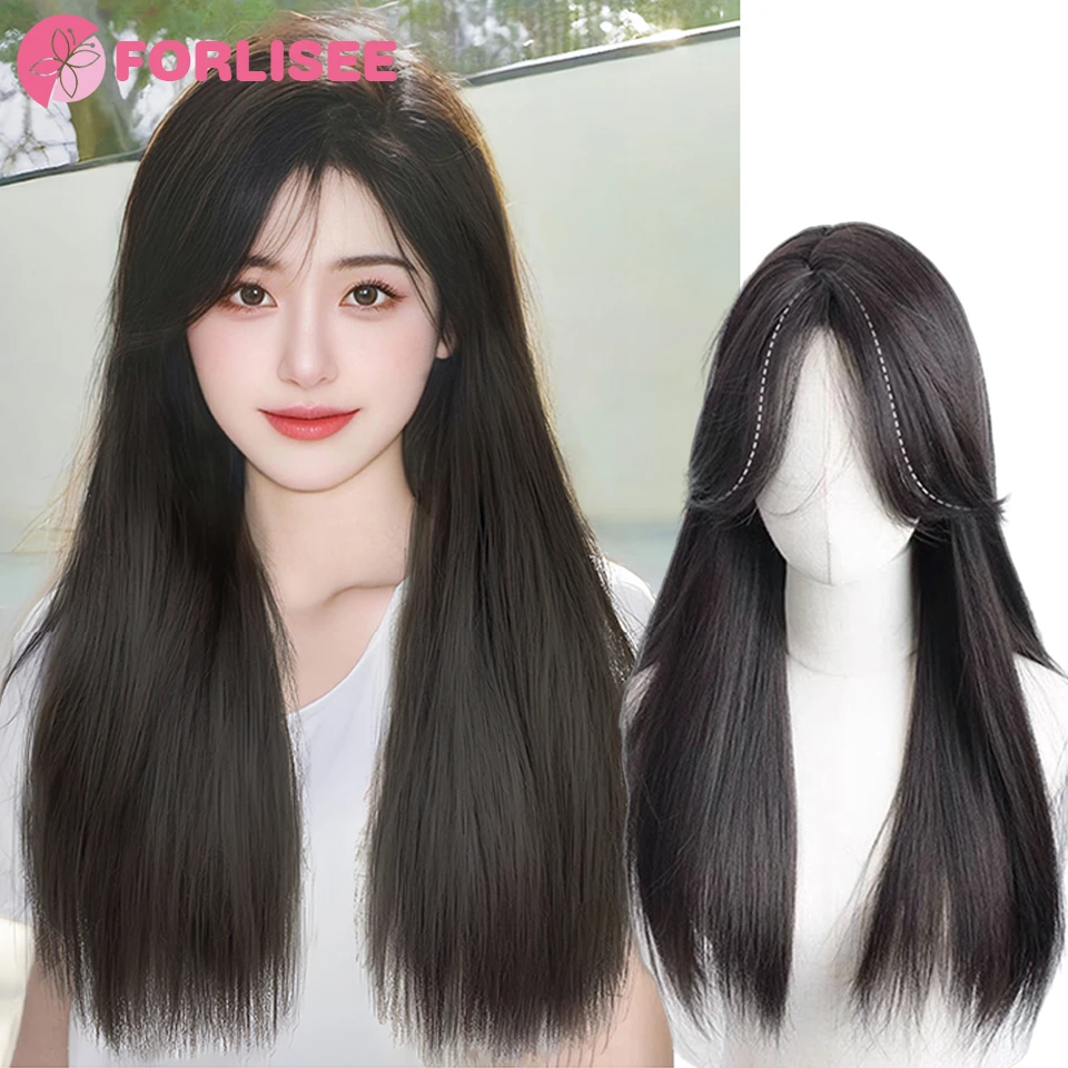 LM 73cm Korean Ins Style Long Wig for Women Big Wave Curly Hair Nature High-quality Wigs with Hairnet Simulate Hair Atmosphe