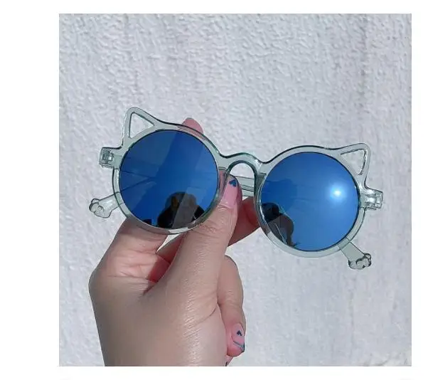 

New Cute Round Frame Cat Ears Children Sunglasses Summer Sunscreen Sun Glasses Fashion Baby Sunglasses Gafas Sol