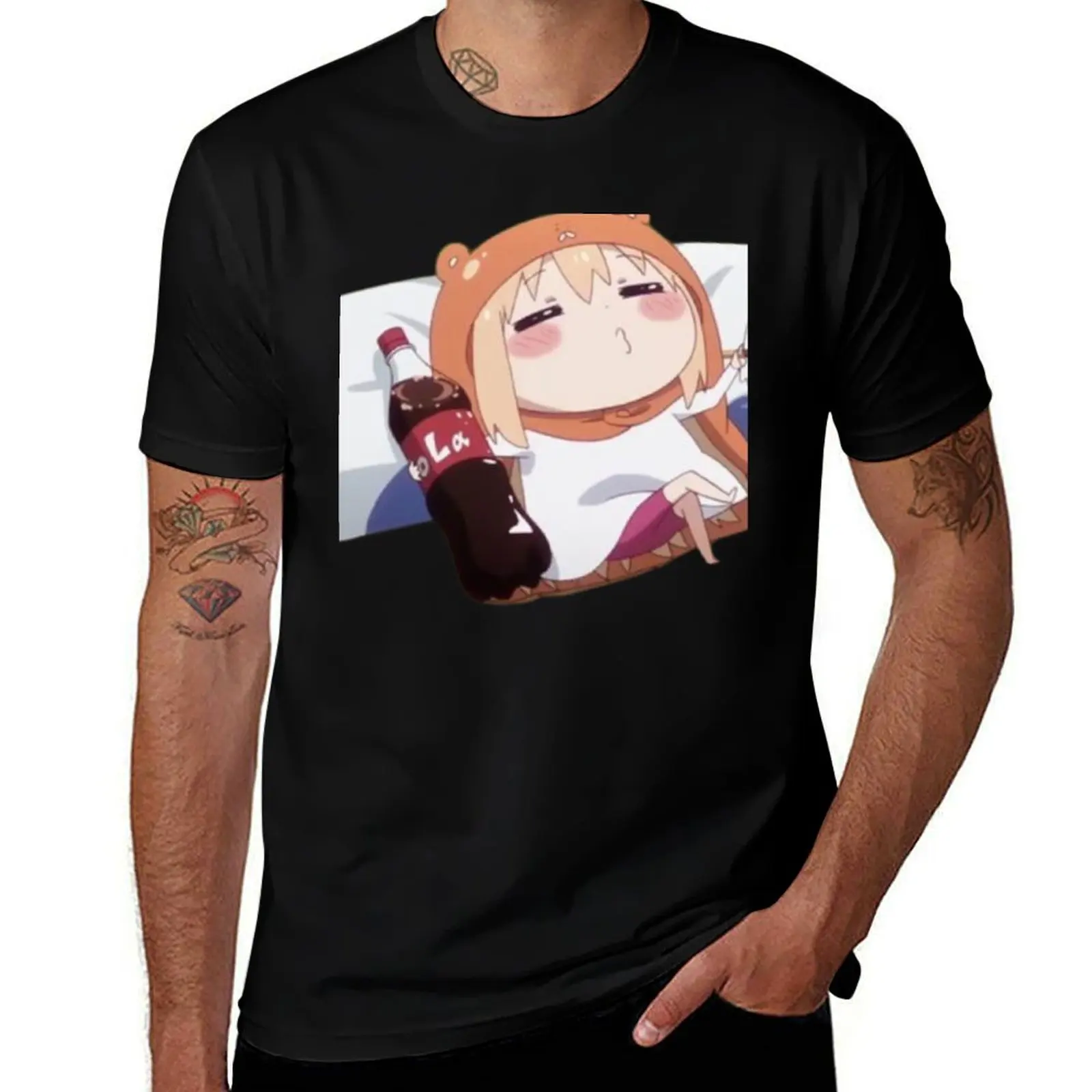 Umaru With Cat Plush Himouto Umaru-chan T-Shirt oversized anime tshirt tshirts for men