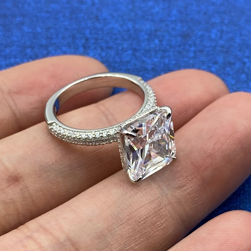 SEMNI 8.0ct مويسانيتي خاتم الماس للنساء الرجال مع شهادة s925 فضة الزمرد مشع قطع روبي الياقوت #6