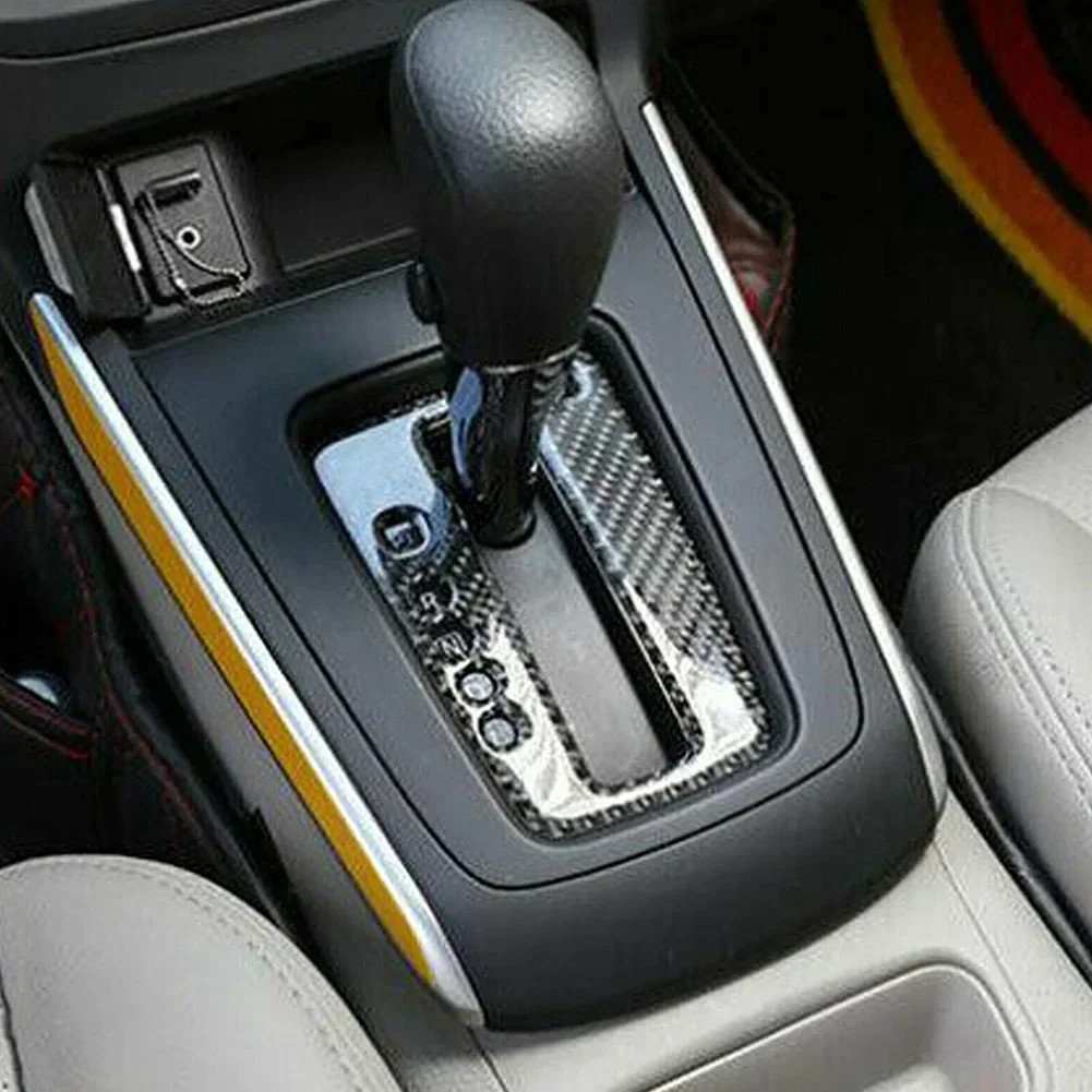 Carbon Fiber Vinyl Central Console Gear Shift Cover For Nissan Sentra 2013-2019 Gear Shift Transmission Panel Covers Trim