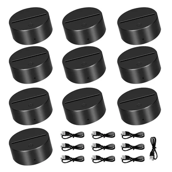 漫画のLEDランプホルダー,アクリル,7色,3D錯視ベース,10個