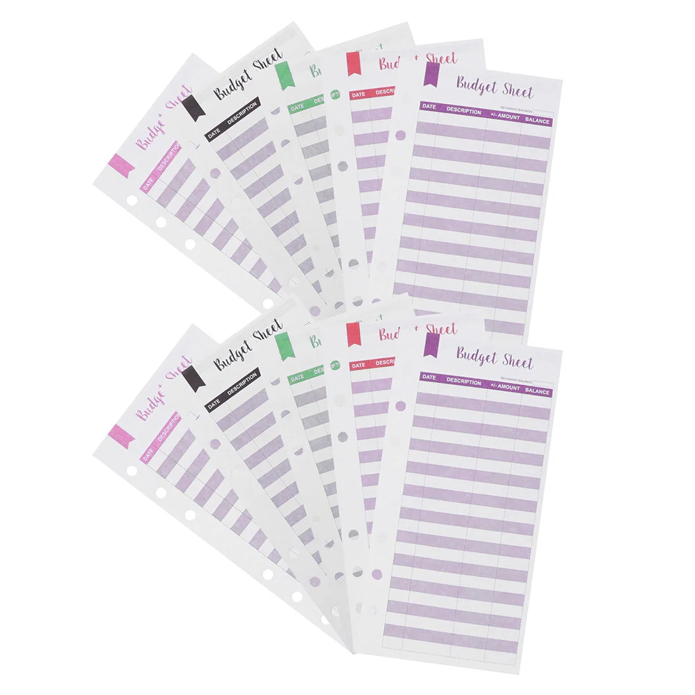 60 Portable Budget Sheets Cash Binder Refills Daily Expense Record Cards A6 Financial Planner Expense Tracker Budget Recording