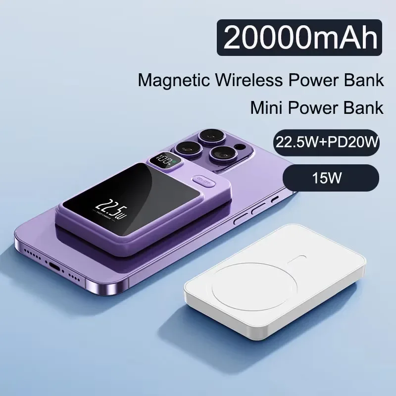 

20000mAh Magnetic Wireless Charger Power Bank for iPhone 15 14 13 Samsung Xiaomi 22.5W Fast Charging Powerbank Magsafe Poverbank