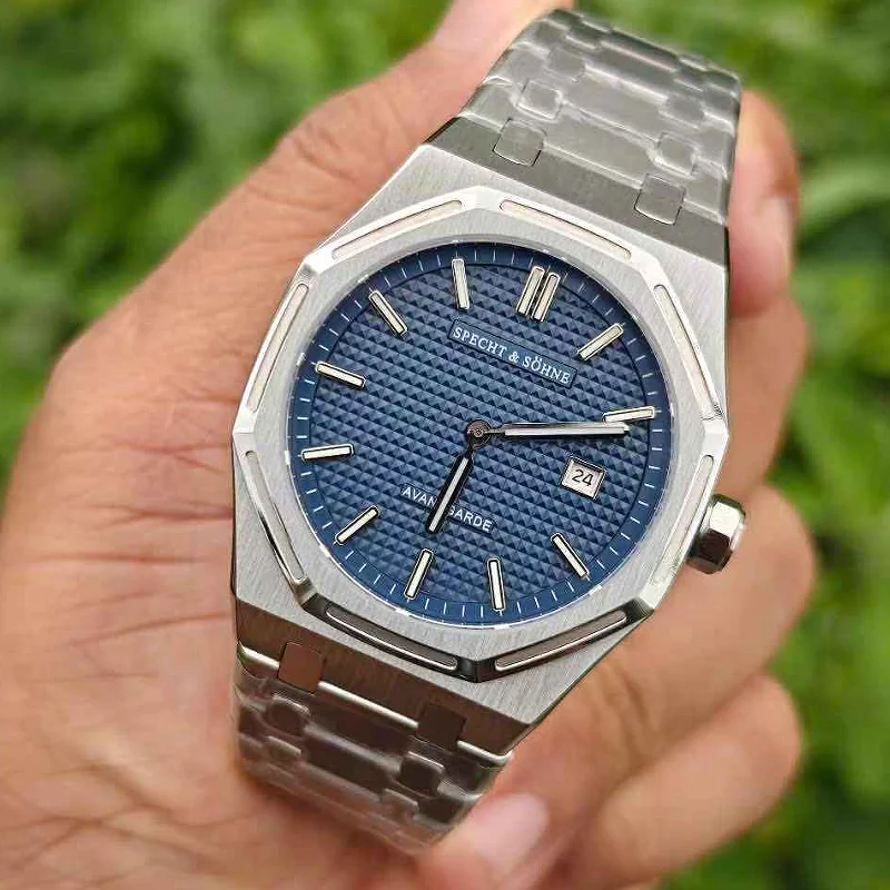 

Specht & Söhne, новинка, хит продаж, ультратонкие часы 38 мм для мужчин, кварцевые наручные часы с сапфировым стеклом, черный цвет, светящиеся водонепроницаемые