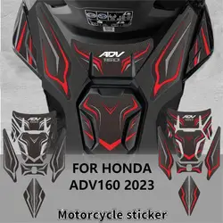 2023 NEW Motorcycle 3D Carbon Braze Vein Oil Tank Sticker For HONDA ADV160 ADV 160 Waterproof Soft Adhesive Decal