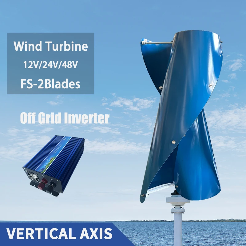 10KW Vertical Axis Wind Turbine Generator Alternative Energy 12V 24V 48V Household Complete with Off-Grid Controller Inverter