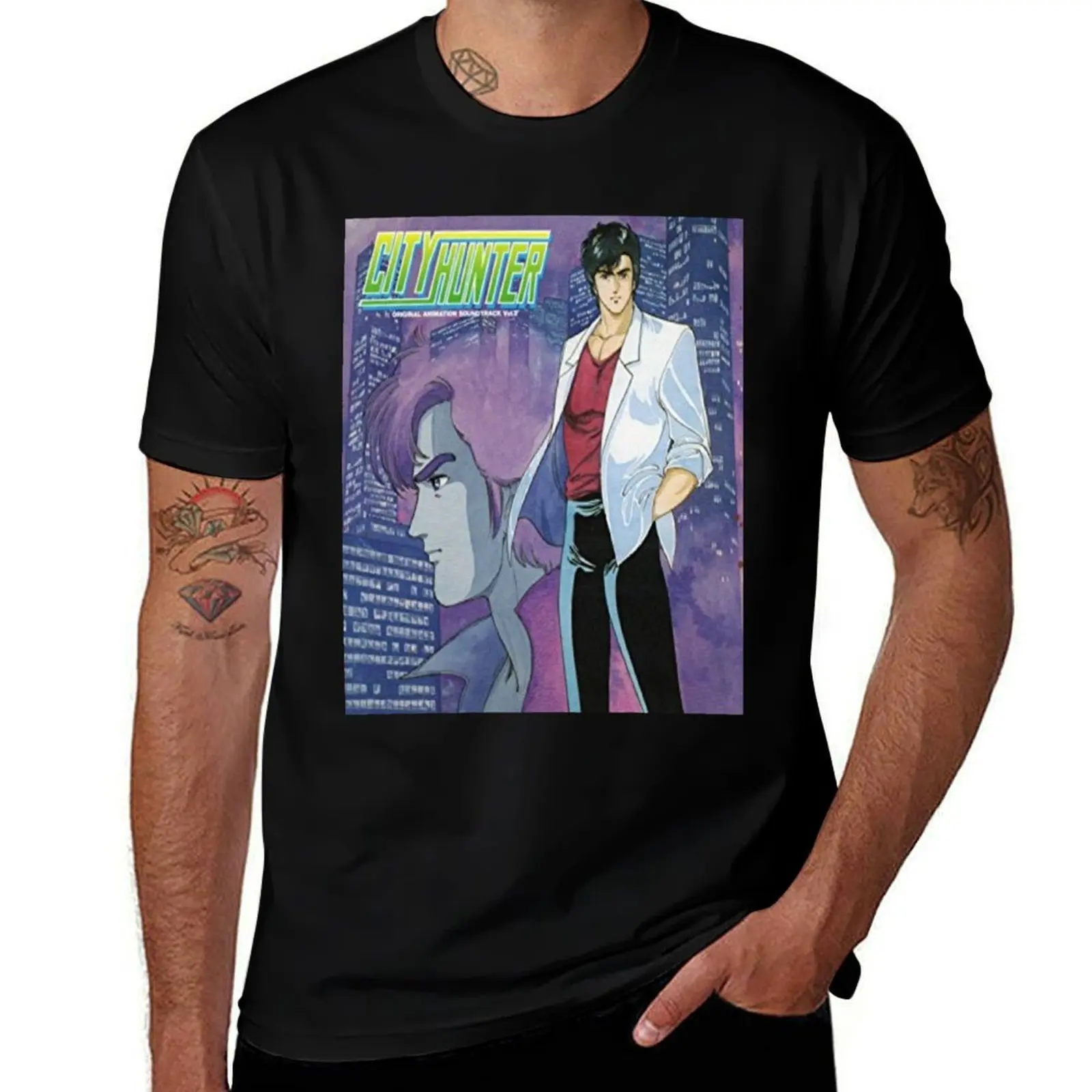 

City Hunter : Ryo Saeba/Nicky Larson T-Shirt Utility Casual Work T-Shirt