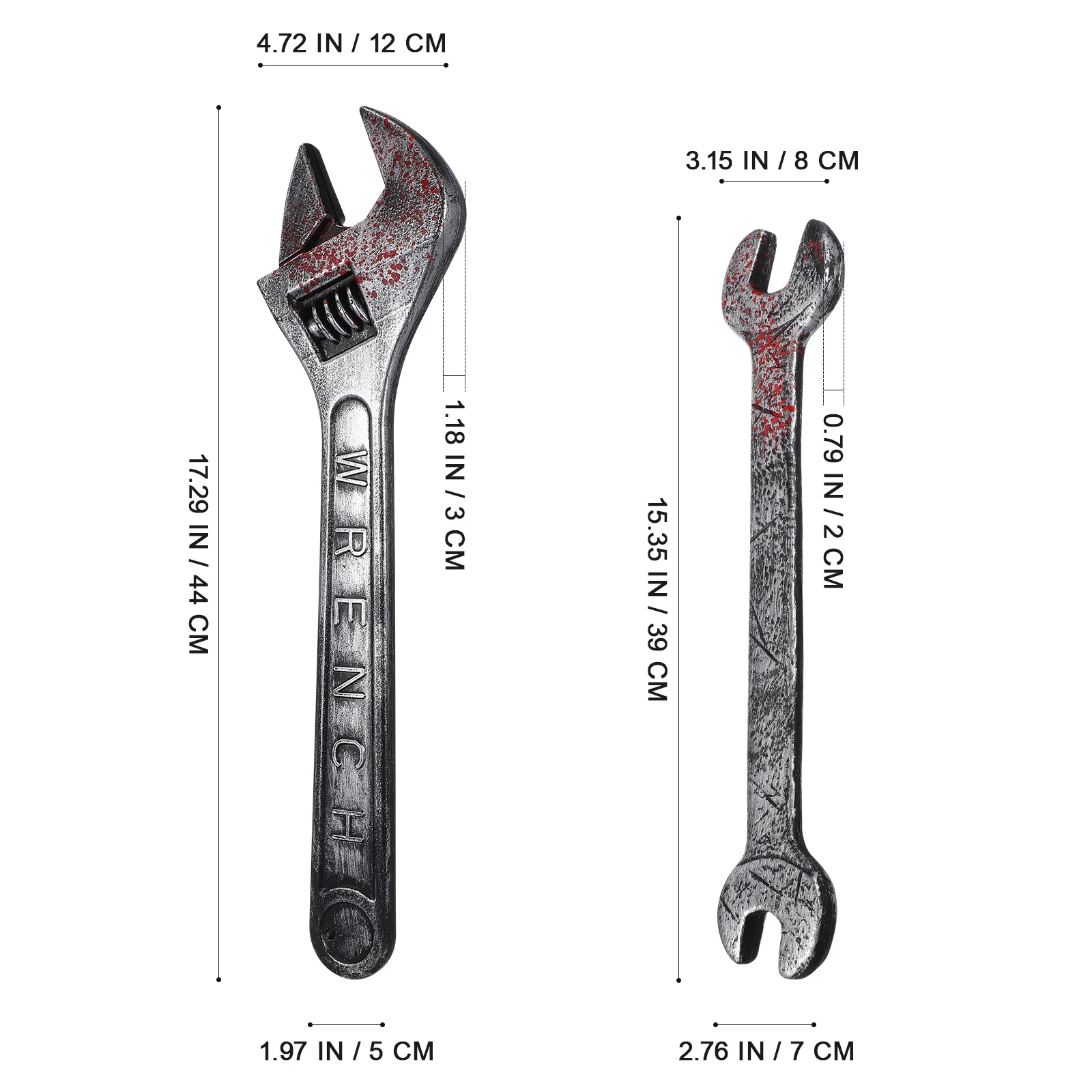 2 قطعة مفتاح ربط الدموي المقلد البلاستيك وهمية المفك لحفلة الهالوين مسكون ديكورات منزلية خدعة صور الدعامة #4