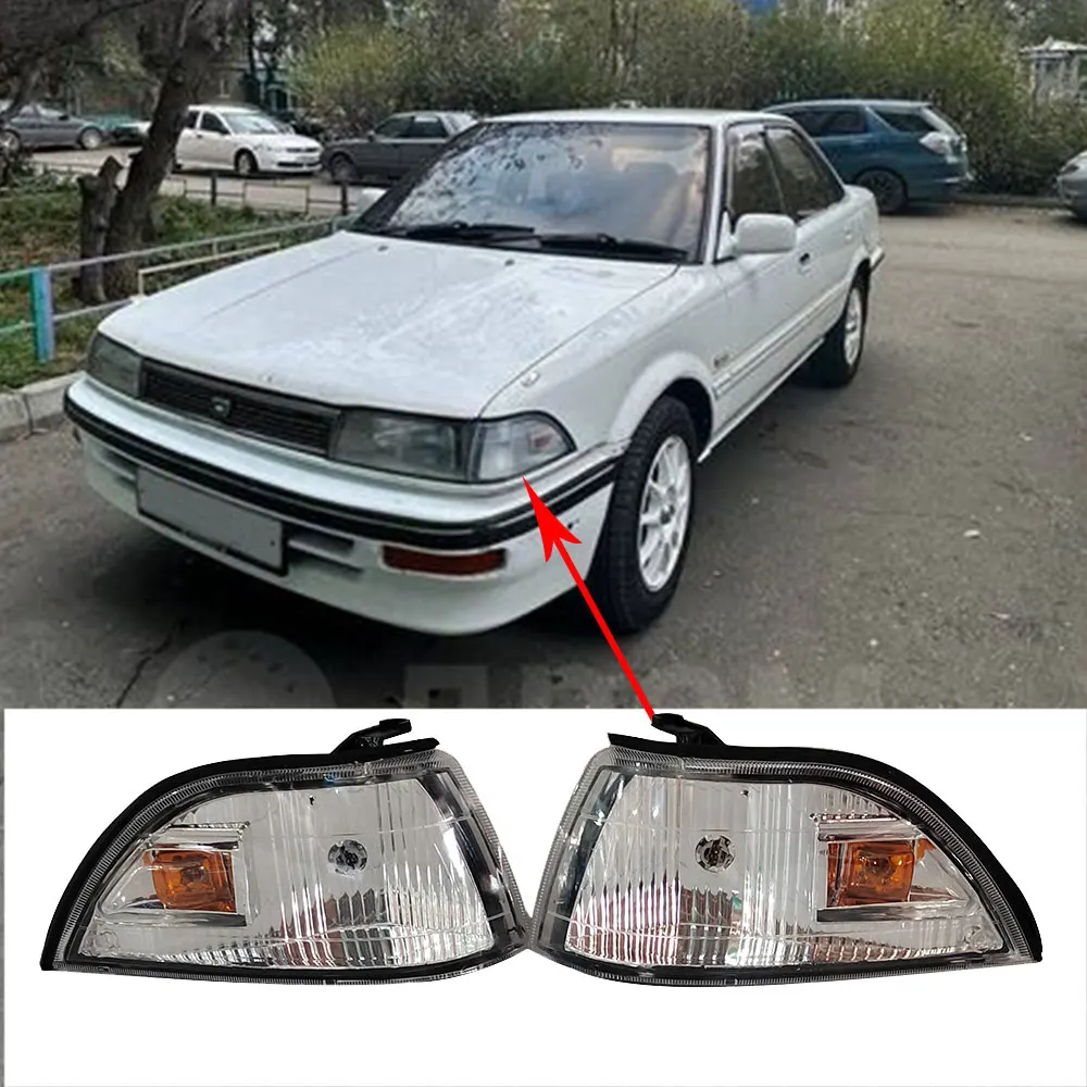 

Пара автомобильных угловых фонарей указателя поворота для Toyota Corolla AE90 AE91 AE92 1988, рулевой фонарь автомобиля