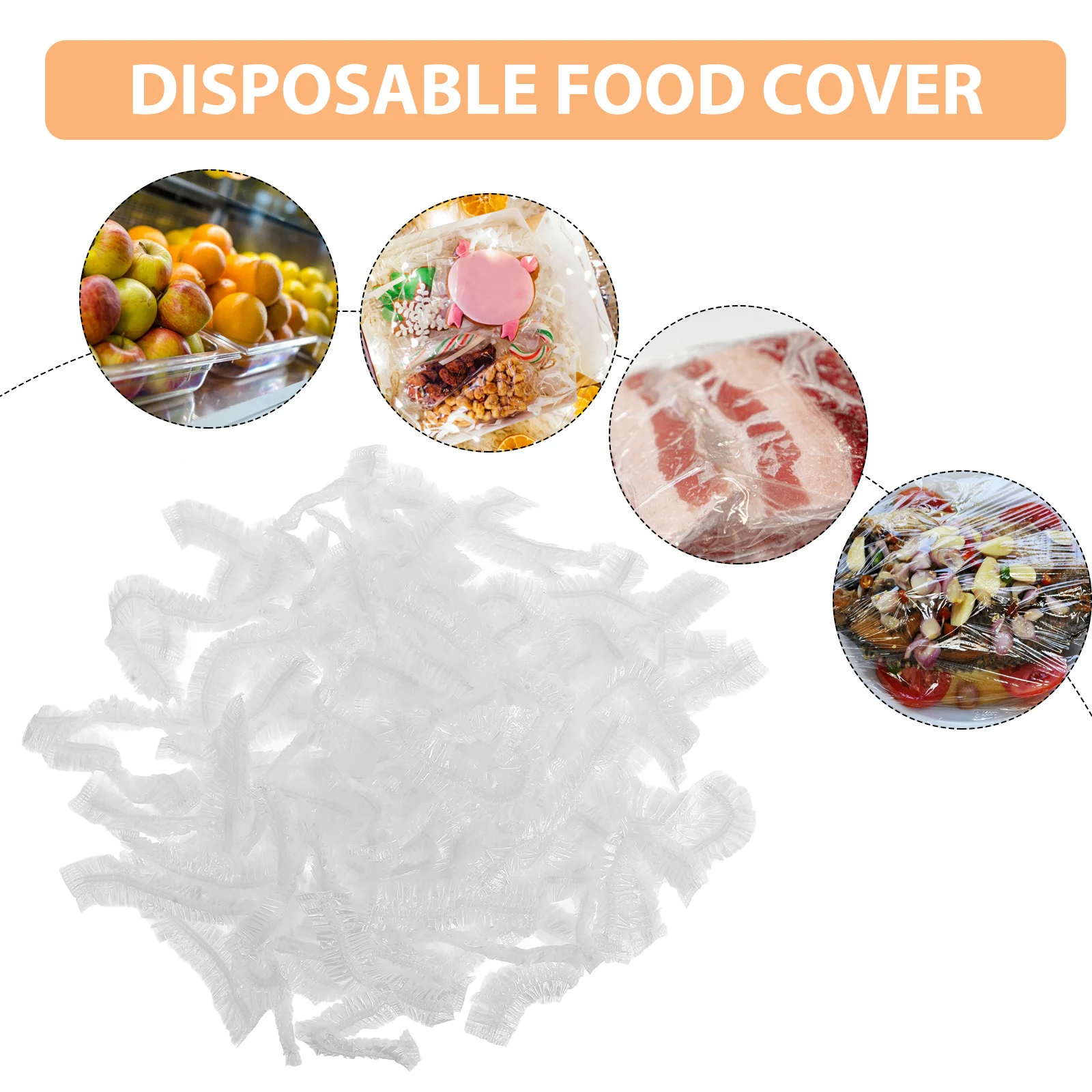 100 Pcs Bowl Covers Stretch Plastic Outdoor Food The Meals Pe Elastic for Kitchen