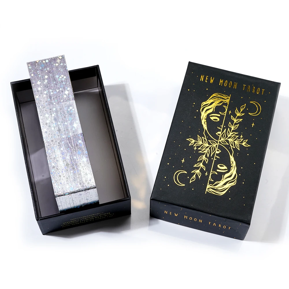 New Moon Tarot Deck 78 Gilded Edge Tarot for Beginners Hardcover Standard Size 12X7CM