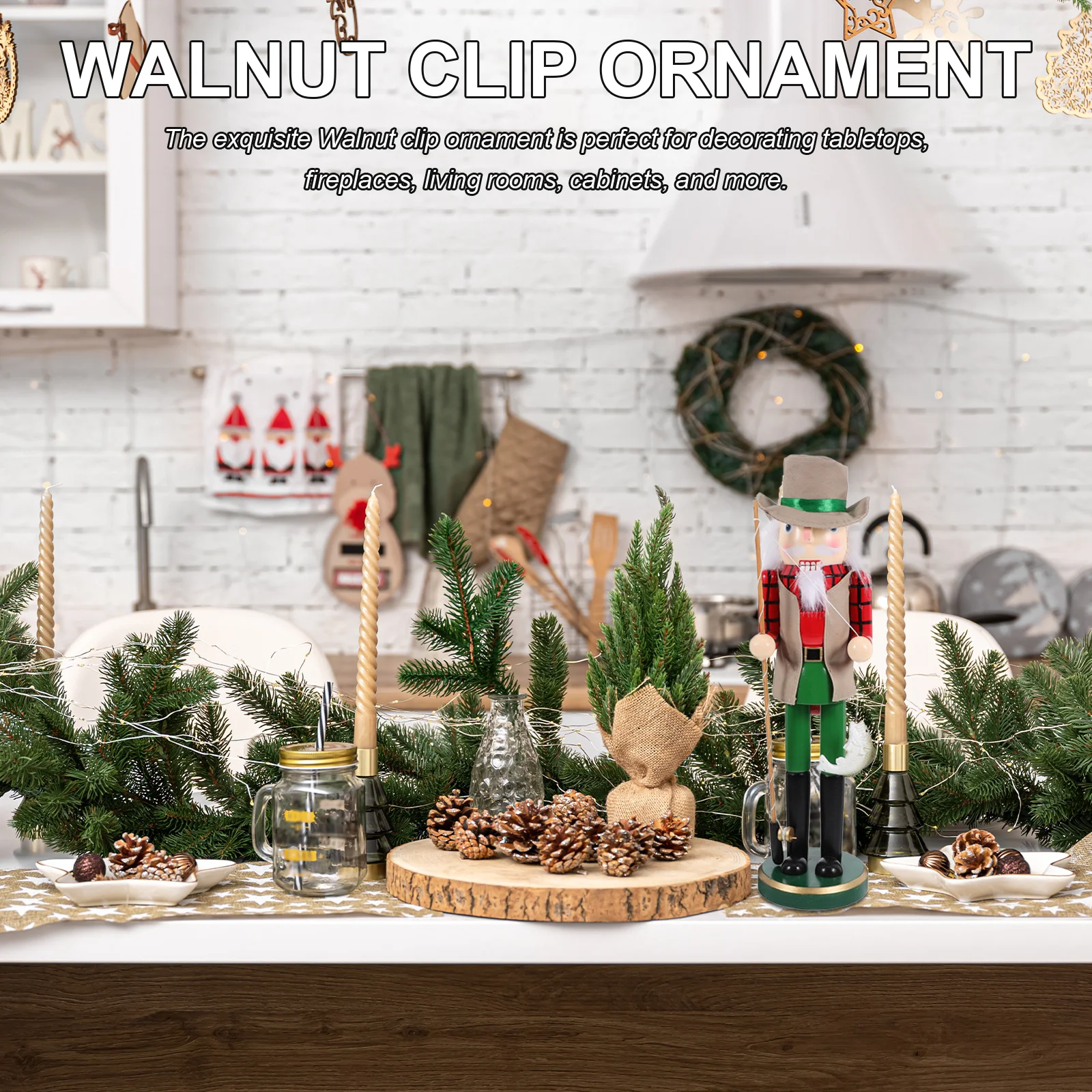 

Christmas Nutcracker Decor Wooden Traditional Figure for Desktop Window Sill Festival Display Unique Home Decoration Xmas