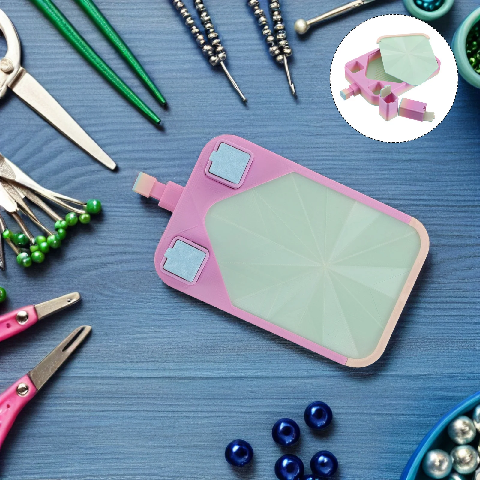 

1Set Rhinestone Painting Kit Sorting Tray Funnel Bead Organizer for DIY Art Jewelry Making Accessories Storage