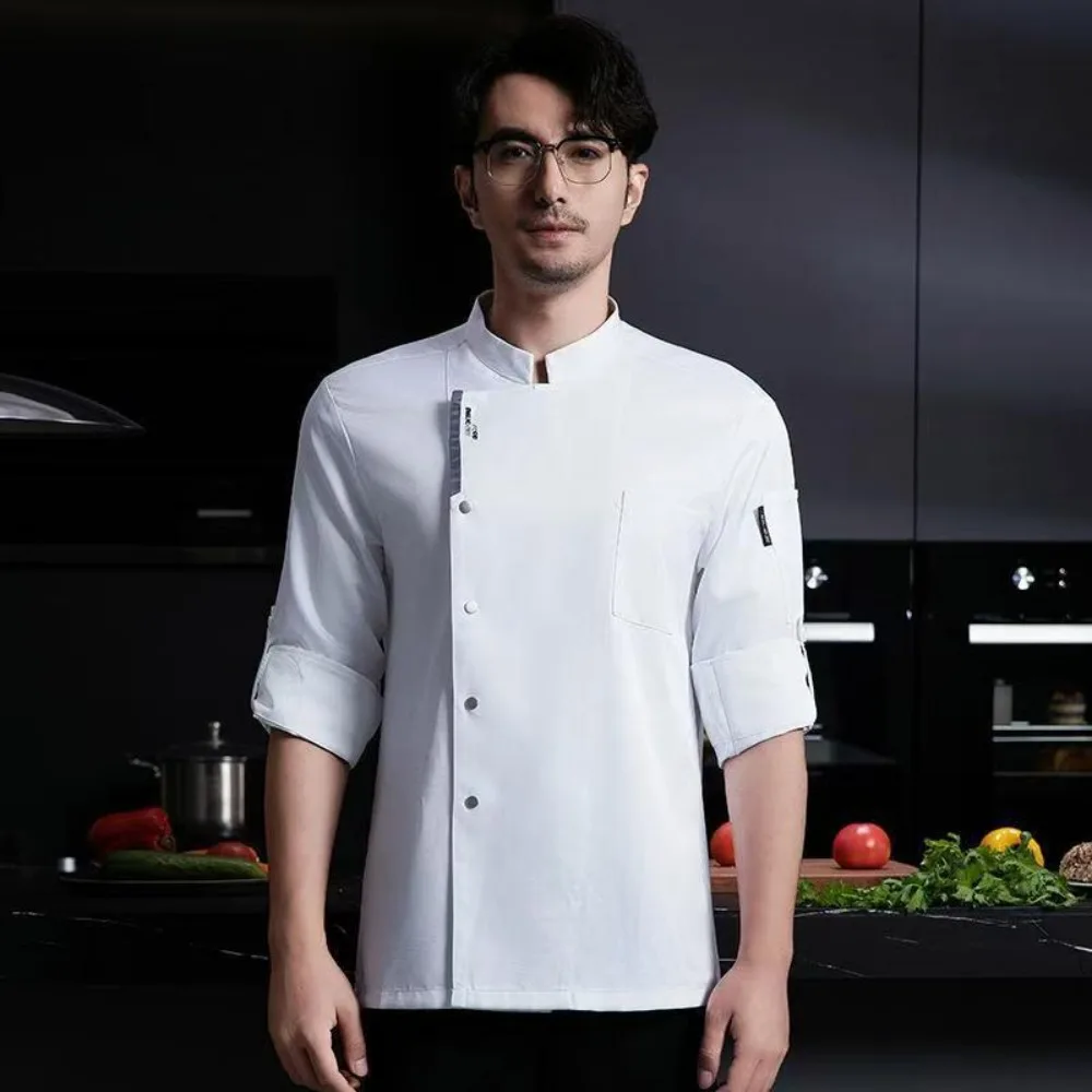 2025 Autumn/Winter Long-Sleeve Chef Uniform Set - Men's & Women's Kitchen Workwear for Restaurants & Canteens