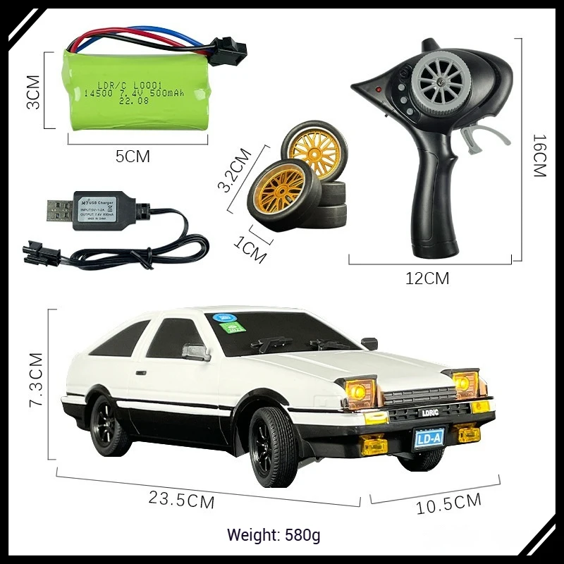 

AE86 RC Drift Car 1:16 Remote Control Flip Headlights RWD Gyroscope Racing Model Toy Gift for Kids Adults