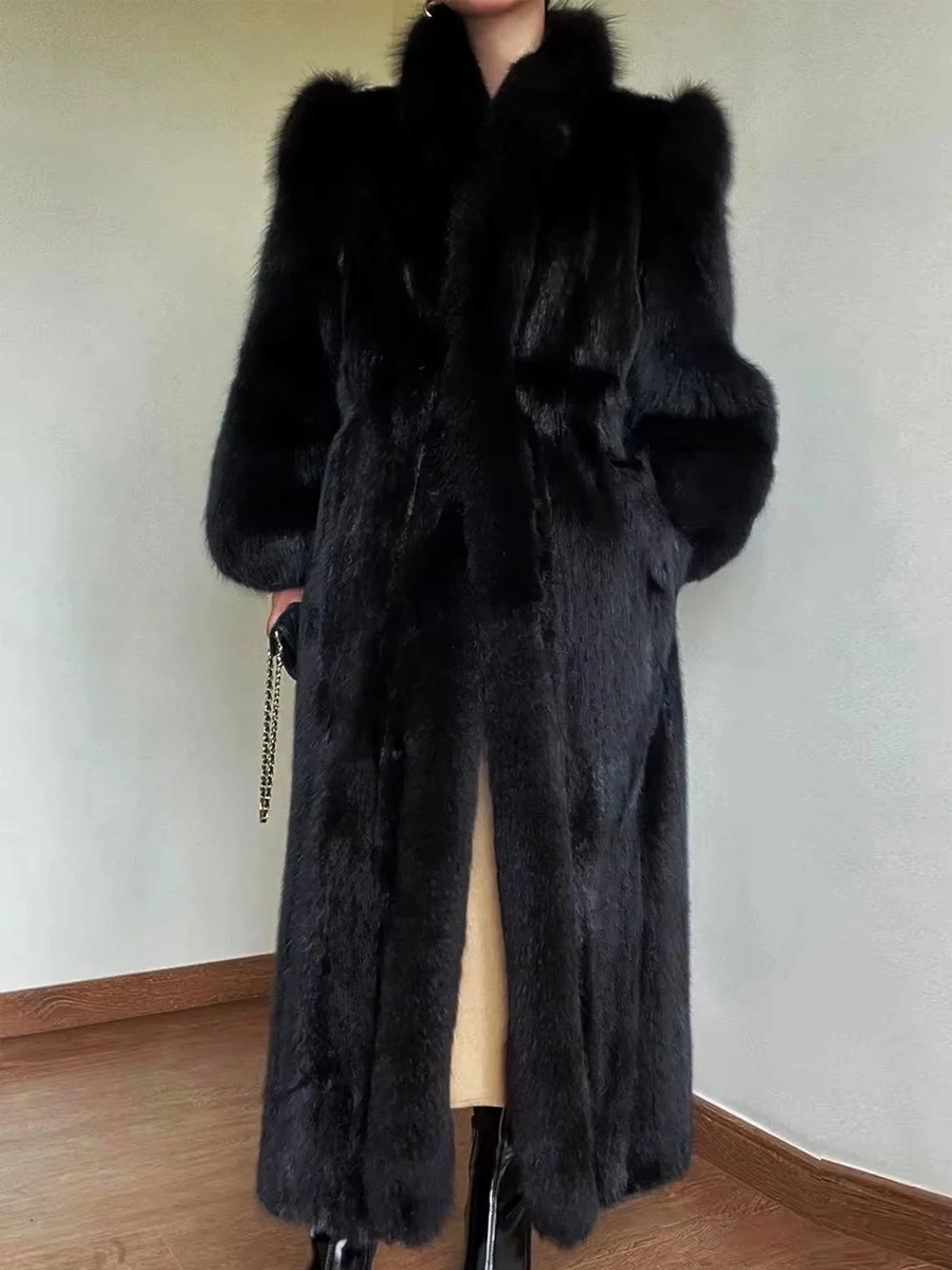 HDHOHR 2026 Winter Elegant Luxury Chic Thick Warm Soft Faux Fox Fur Coat Women Long Mink Fur Warm Classic Fluffy Fur Jacket