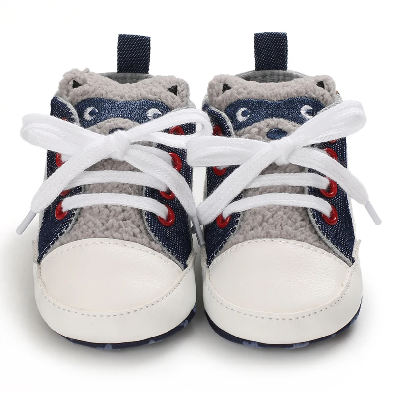 Neue, modische High-Top-Sneaker für Jungen, Mädchen, mit Cartoon-Motiven, lässig, weicher Stoffsohle, rutschfest, ideal als erste Schuhe zum Laufenlernen. – Detail 13
