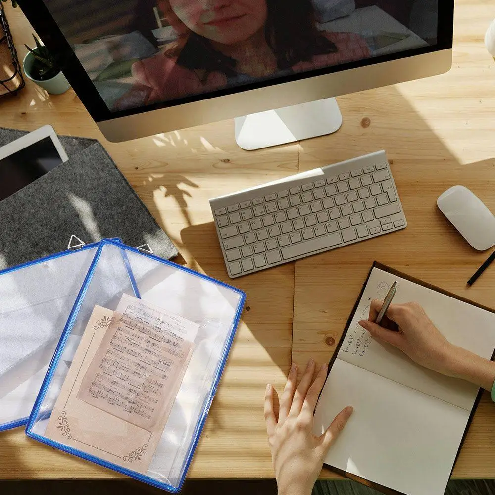 Portable Wall Hanging A4 Receipt Organizer Plastic Waterproof File Folder Water Resist Transparent File Storage Case Home