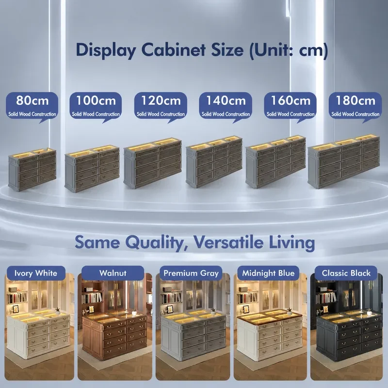 Solid Wood Bedroom Cloakroom Island Table Bucket Cabinet Master Bedroom Jewelry Display Cabinet with Pumping Storage