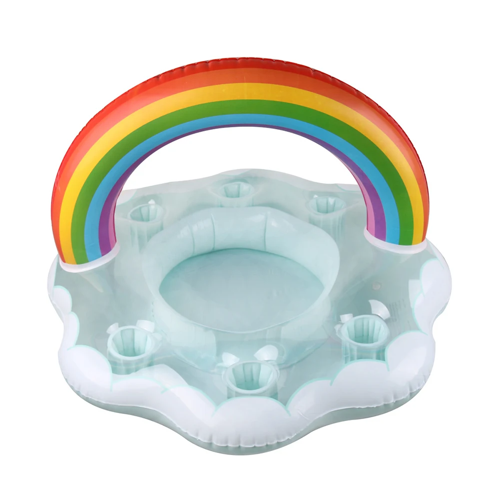 Multiple Slot Floating Drink Holder for Pool Inflatable PVC Pool Accessories for Cabana Bar and Beach Relaxation