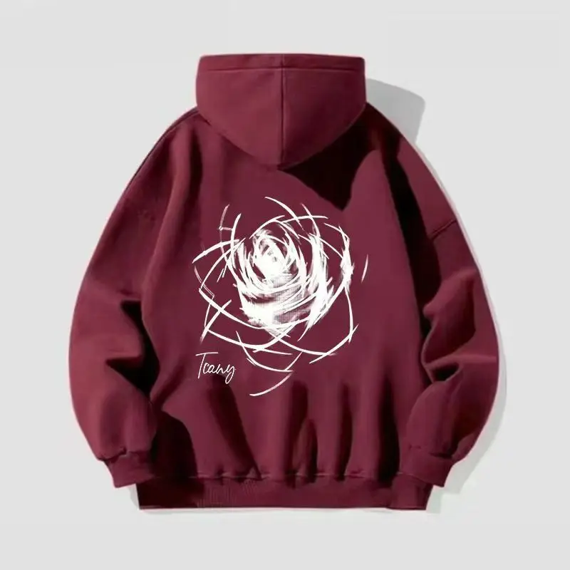 

Mens With Hat Hoodies Printed Knitted Texture Warm Winter Design Cozy Feel Comfortable Fit Everyday Wear Casual Look Simple Boxy