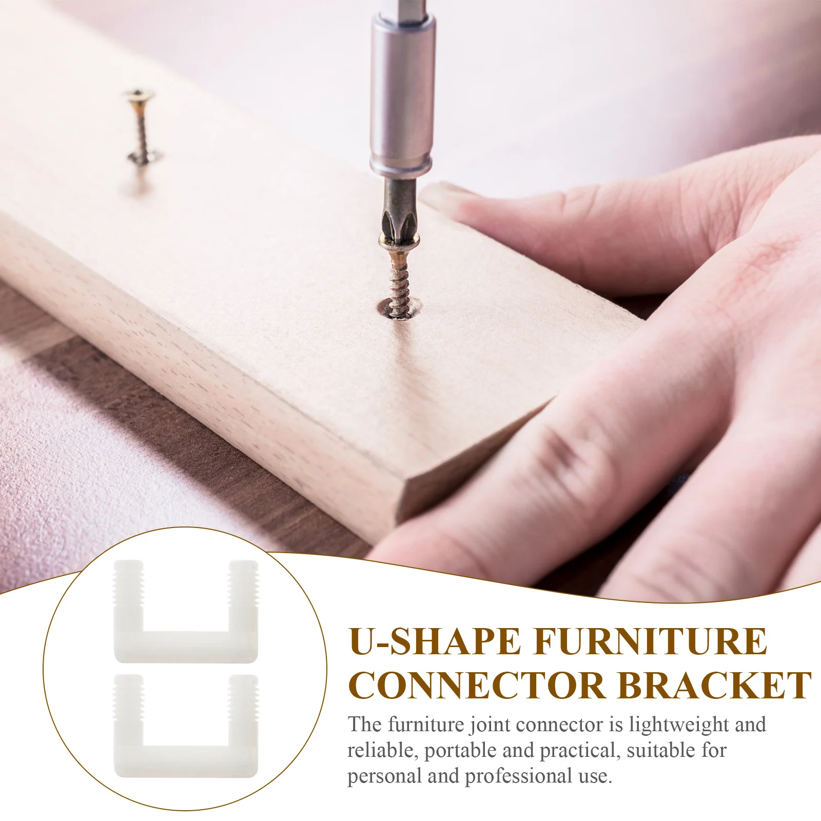 

50Pcs U-Shape Furniture Connecting Bracket High-Grade Material Easy to Use Strong Bearing Capacity Invisible Design