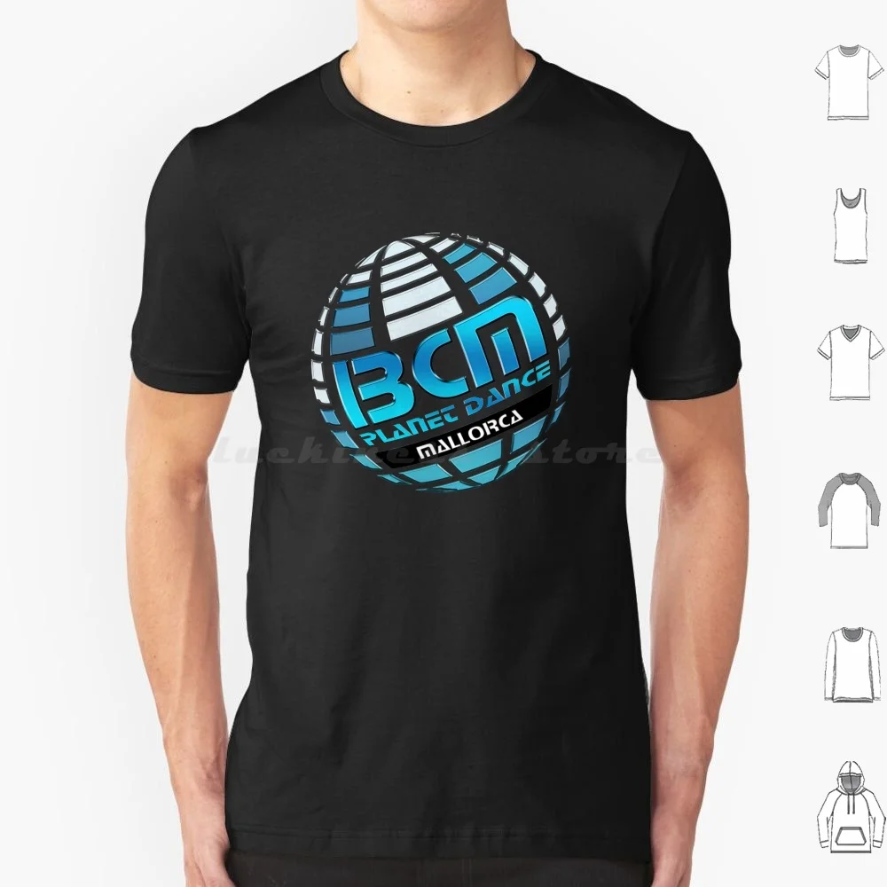 Bcm Planet Dance Magaluf Mallorca: Camiseta con diseño de globo vintage, fondo negro, discoteca, España, para hombres, mujeres y niños, 6xl, Magaluf Punta