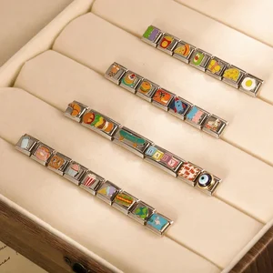 سحر هابيشيب من الفولاذ المقاوم للصدأ للطعام ، آيس كريم ، روابط إيطالية ، DJ585 ، أزياء جديدة ، 2022 ، صناعة المجوهرات DIY ، DJ585 ، أزياء جديدة ، أعلى 8 مبيعات لقطع غيار المجوهرات الفولاذية - رقم 3