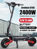 2025 hot sale Arwibon GT06 Electric Scooter 2400W Motor 52V23.4AH Battery 11 inch off-road tires 45-50km/h Max speed 150kg load